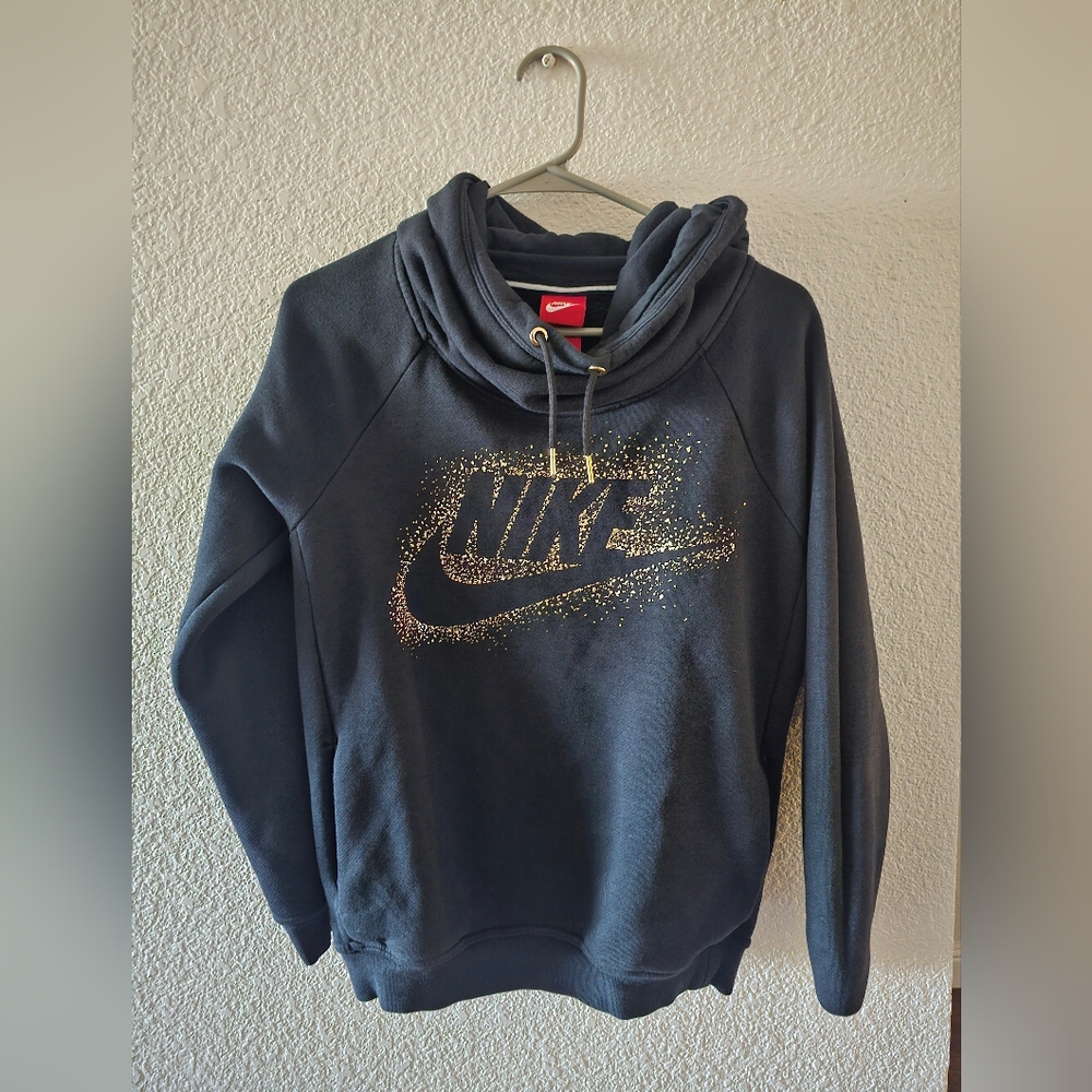 Nike Dark Gray Hoodie with Gold Accents